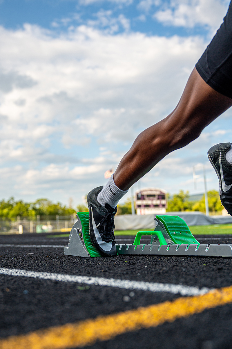 Jalen exploding out of the starting blocks