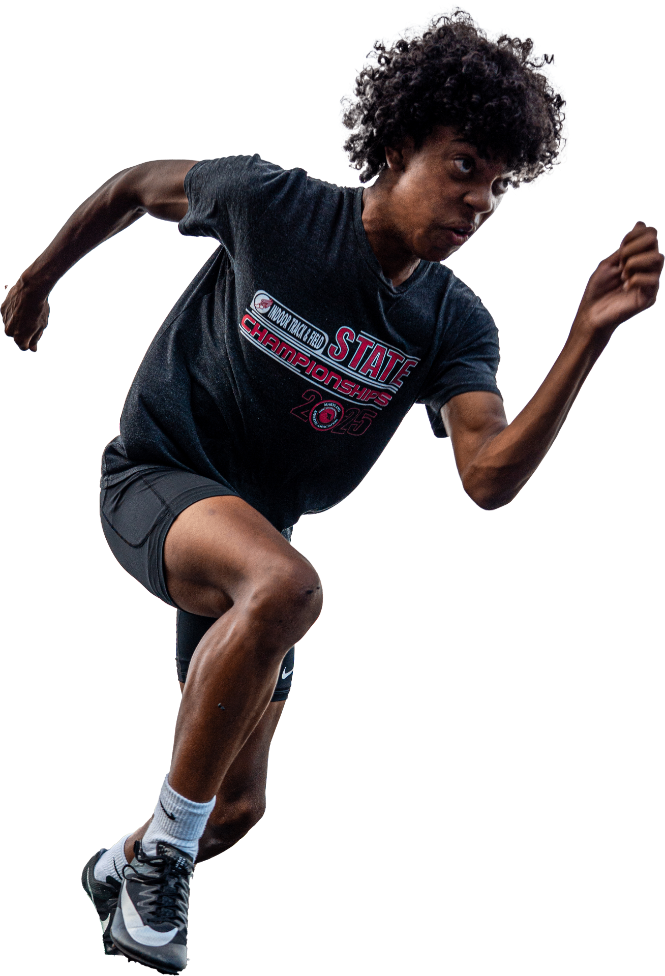 Jalen McClary in HCC Hawks track uniform